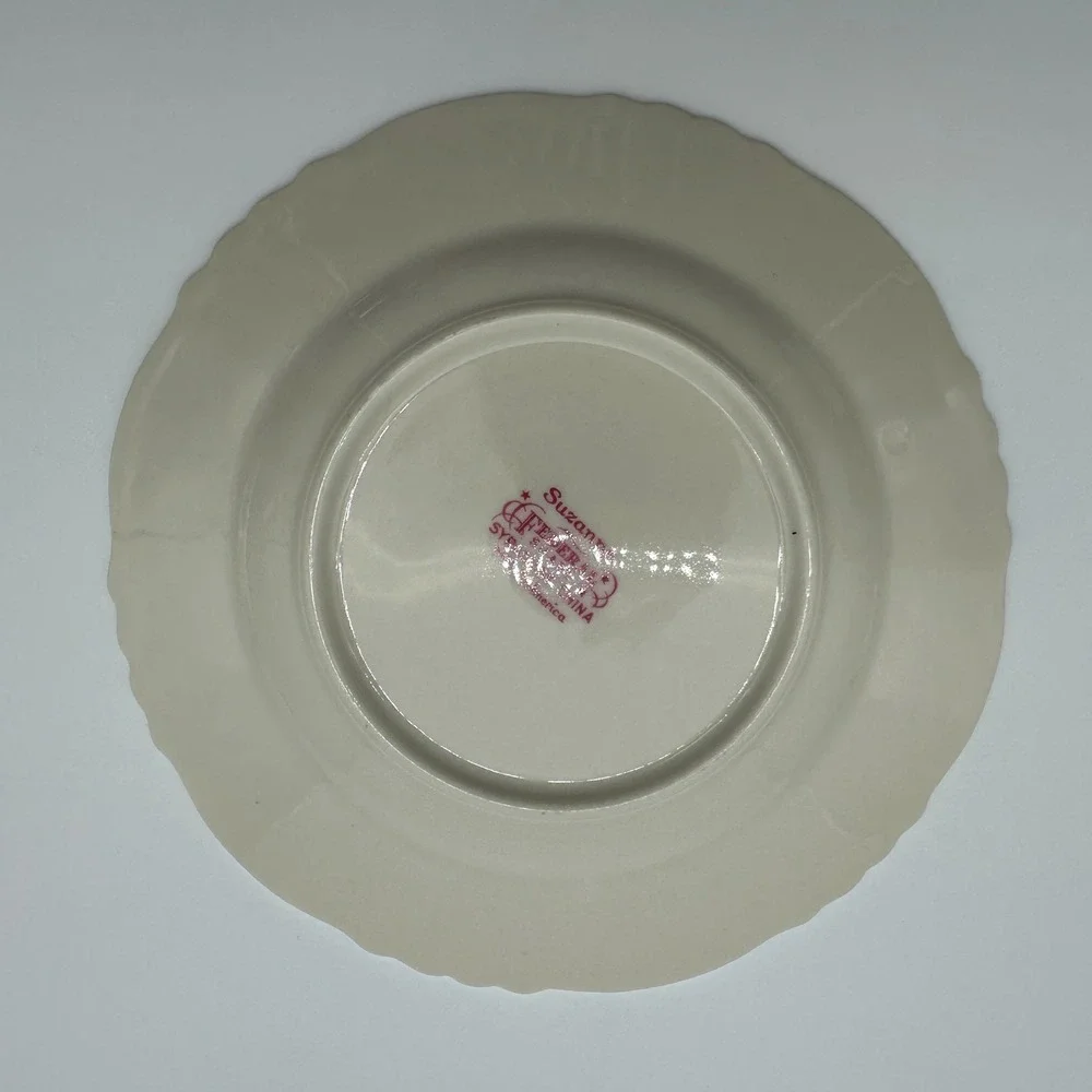 3 Syracuse China Suzanne Federal Shape Bread Plates Floral Gold 6.25